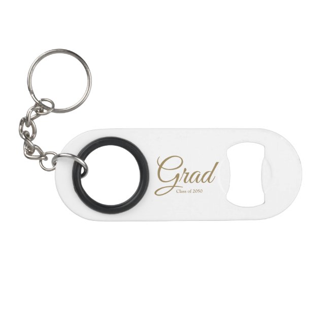 Porte-clé Décapsuleur Classe d'écriture d'or année élégante graduation (Devant (Horizontal))