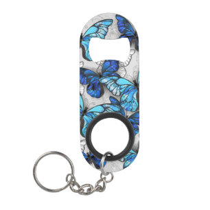Porte-clé Décapsuleur Composition des White and Blue Butterflies