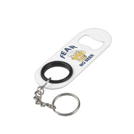 Porte-clé Décapsuleur Craindre la bière NO, drôle, texte bleu