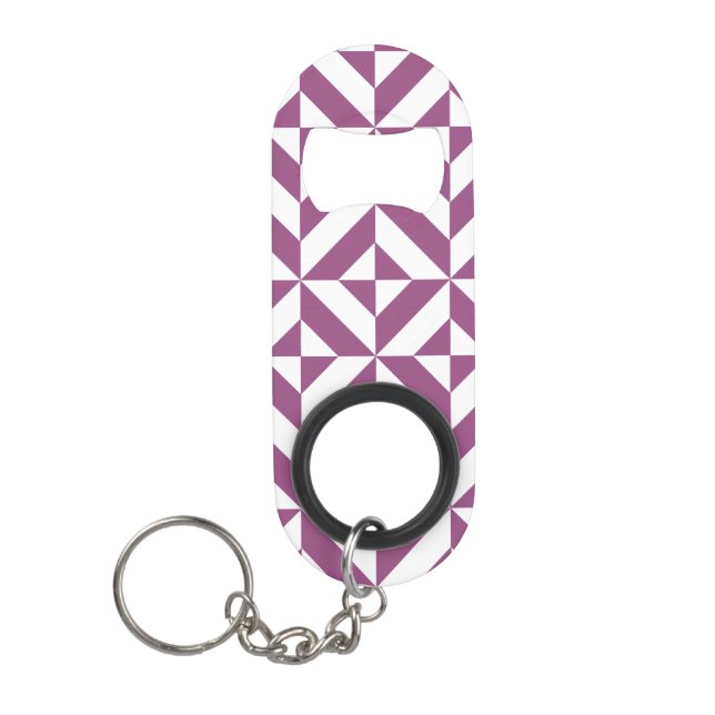 Porte-clé Décapsuleur Cube Déco géométrique violet chaud (Devant)