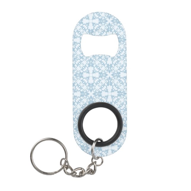 Porte-clé Décapsuleur Damassé bleu-clair (Devant)