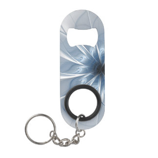 Porte-clé Décapsuleur Doux et tendreté bleu fleur imaginaire fractal cu