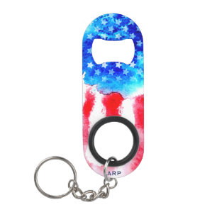 Porte-clé Décapsuleur Drapeau américain bleu blanc rouge militaire de