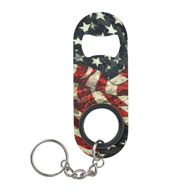Porte-clé Décapsuleur Drapeau américain-Camouflage par Shirley Taylor (Devant)