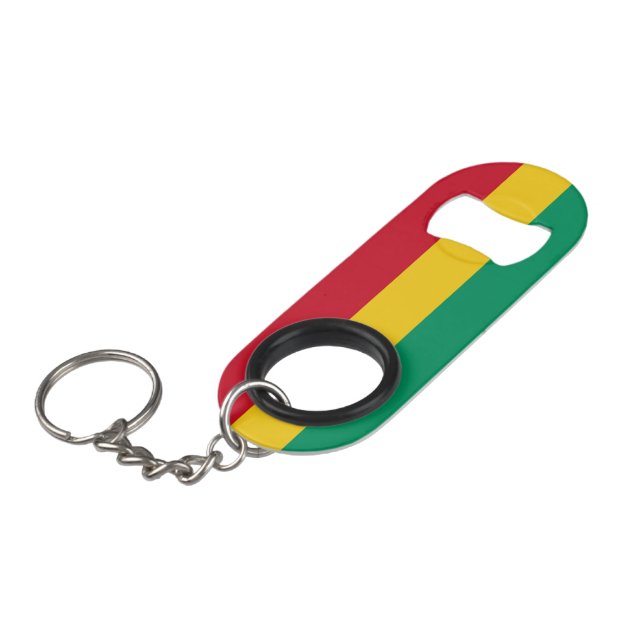 Porte-clé Décapsuleur Drapeau de Guinée (Devant Angle)