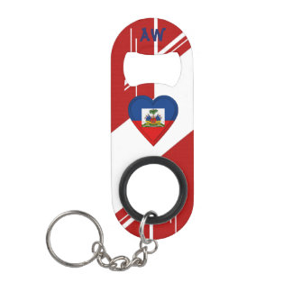 Porte-clé Décapsuleur Drapeau de haïtien du Haïti
