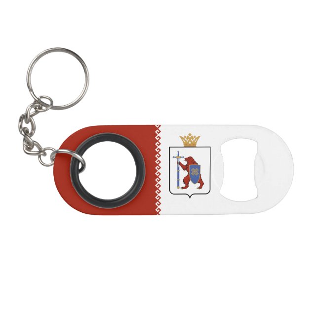 Porte-clé Décapsuleur Drapeau de Mari El (Devant (Horizontal))