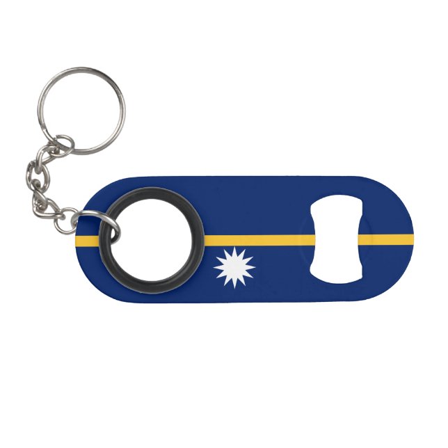 Porte-clé Décapsuleur Drapeau de Nauru (Devant (Horizontal))