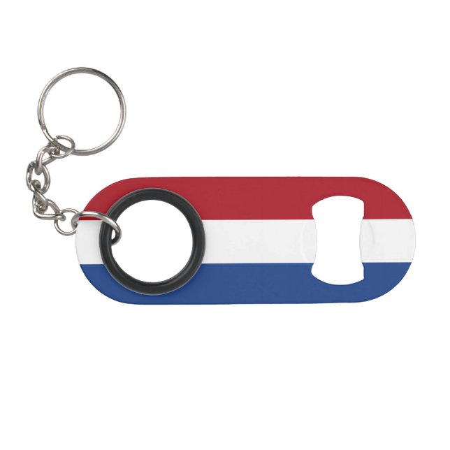 Porte-clé Décapsuleur Drapeau des Pays-Bas (Devant (Horizontal))