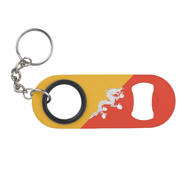 Porte-clé Décapsuleur Drapeau du Bhoutan patriotique (Devant (Horizontal))