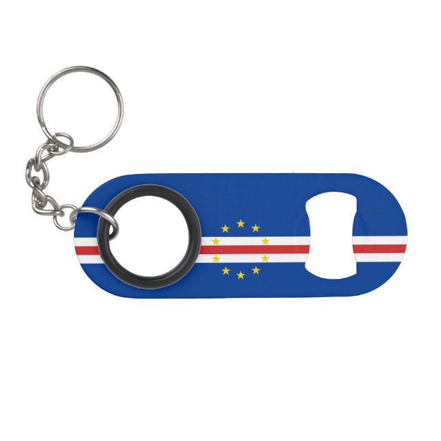 Porte-clé Décapsuleur Drapeau du Cap-Vert (Devant (Horizontal))