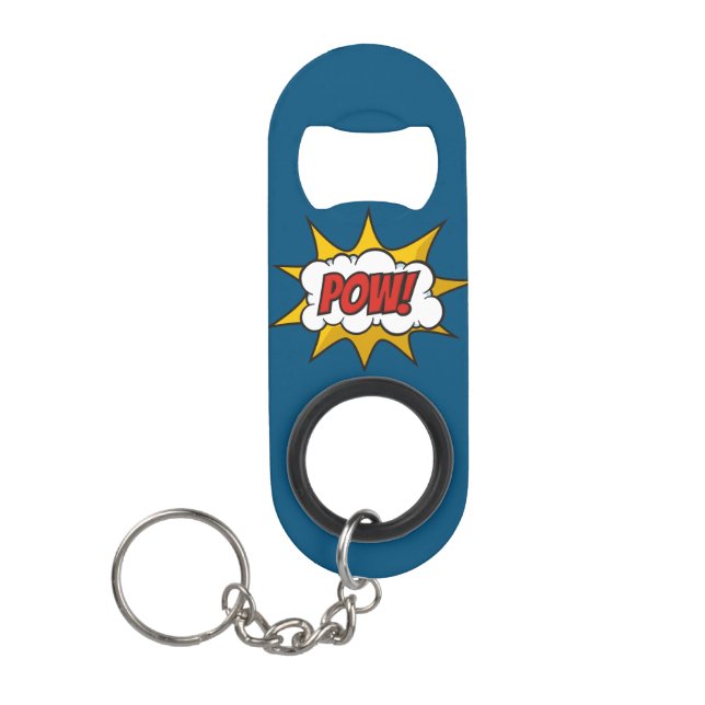 Porte-clé Décapsuleur Effet audio comique Pow (Devant)