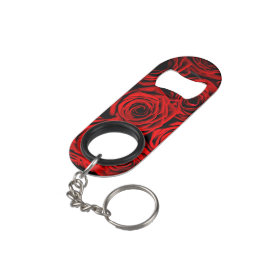 Porte-clé Décapsuleur Élégantes Roses Rouges