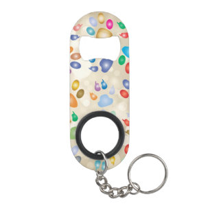 Porte-clé Décapsuleur Empreintes de pattes de chien colorées adorables,