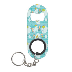 Porte-clé Décapsuleur Enfants mignons jouant sur le motif de plage