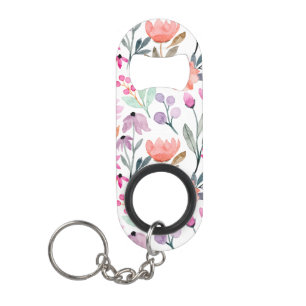 Porte-clé Décapsuleur Fleur d'aquarelle en fleurs douces Motif Pastel