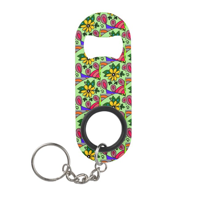 Porte-clé Décapsuleur fleurs (Devant)