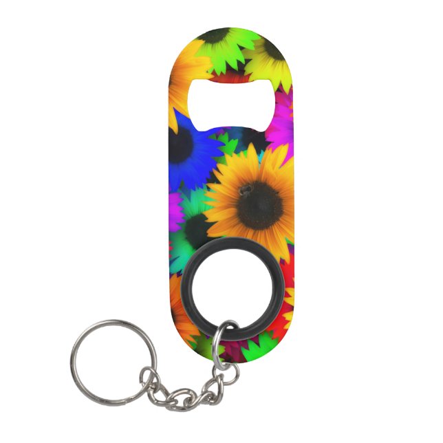 Porte-clé Décapsuleur Fleurs de soleil (Devant)