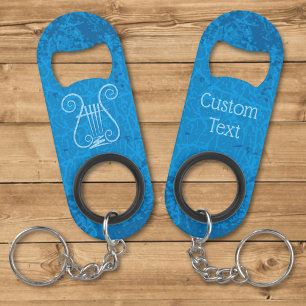Porte-clé Décapsuleur Fond de lyre bleue