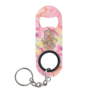 Porte-clé Décapsuleur HAMSA Main Fatima symbole amulet Henné floral