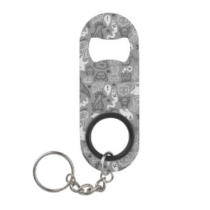 Porte-clé Décapsuleur illustration de motif de griffonnages