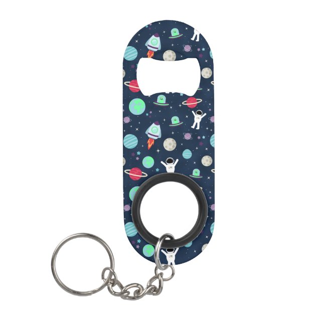 Porte-clé Décapsuleur illustration de motif spatial (Devant)