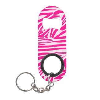 Porte-clé Décapsuleur Impression zèbre rose