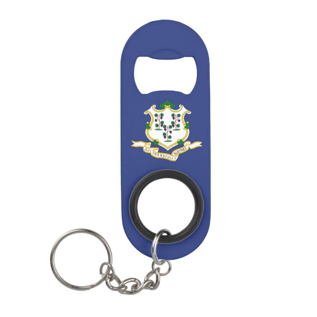 Porte-clé Décapsuleur Indicateur d'état Connecticut (Devant)