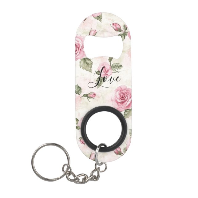 Porte-clé Décapsuleur Jolies roses roses amour romantique (Devant)