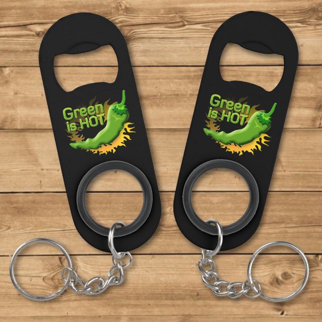 Porte-clé Décapsuleur Le vert est CHAUD (Créateur téléchargé)