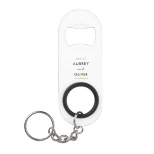 Porte-clé Décapsuleur Mariage Monogramme Bouteille en acier inoxydable
