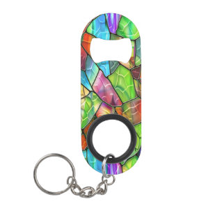 Porte-clé Décapsuleur Mosaïque créative en verre tendu