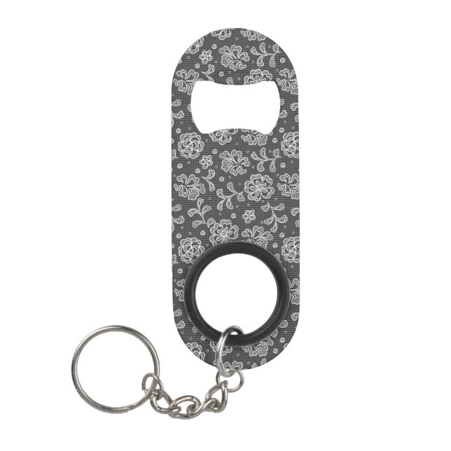 Porte-clé Décapsuleur Motif 1 de tissu de dentelle (Devant)
