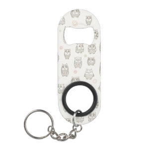 Porte-clé Décapsuleur Motif avec des hiboux