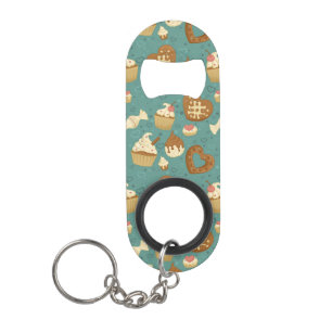 Porte-clé Décapsuleur Motif avec des petits gâteaux et des sucreries