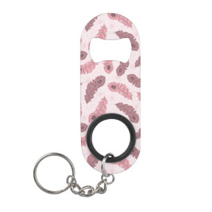 Porte-clé Décapsuleur motif avec des plumes de paon