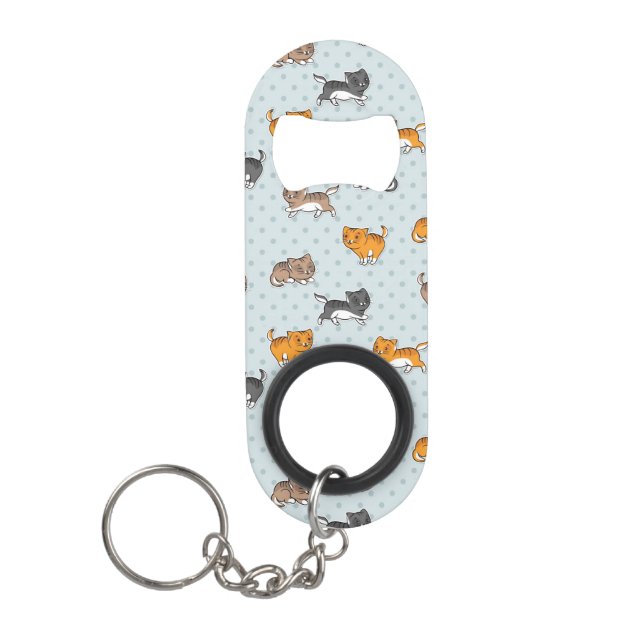 Porte-clé Décapsuleur motif avec les chats drôles (Devant)