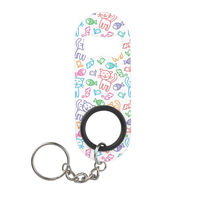 Porte-clé Décapsuleur motif de chat (Devant)
