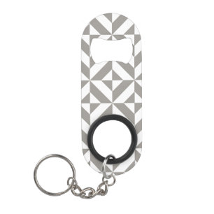 Porte-clé Décapsuleur Motif de cube géométrique gris argenté