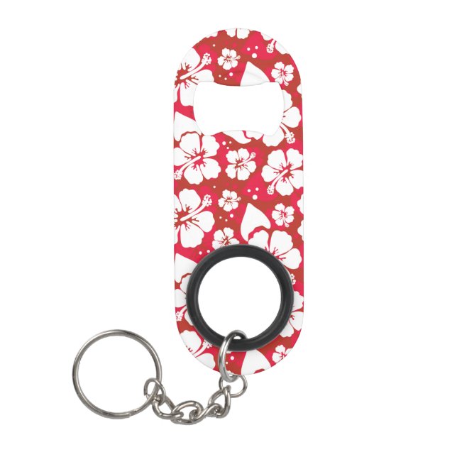 Porte-clé Décapsuleur Motif de fleurs de ketmie (Devant)