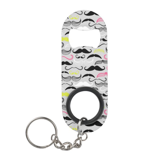 Porte-clé Décapsuleur Motif de moustache, rétro style (Devant)
