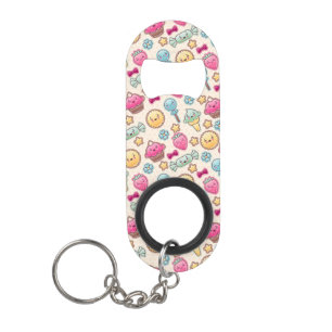 Porte-clé Décapsuleur Motif d'enfant de Kawaii avec des griffonnages