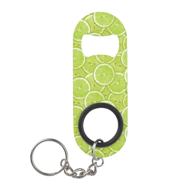 Porte-clé Décapsuleur Motif des tranches vertes de chaux (Devant)