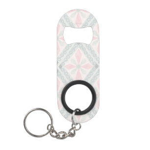 Porte-clé Décapsuleur Motif diamant pastel vert et rose
