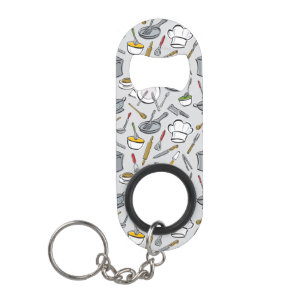 Porte-clé Décapsuleur Motif d'outils de cuisine