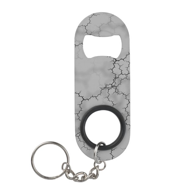 Porte-clé Décapsuleur Motif en marbre gris foncé (Devant)
