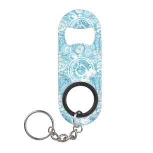 Porte-clé Décapsuleur motif exotique d'océan