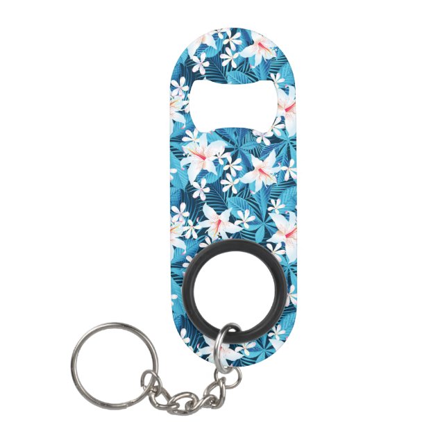 Porte-clé Décapsuleur Motif floral 2 de ketmie tropicale (Devant)