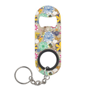 Porte-clé Décapsuleur Motif floral dans le rétro style 3