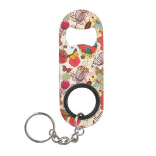 Porte-clé Décapsuleur Motif floral dans le rétro style 4